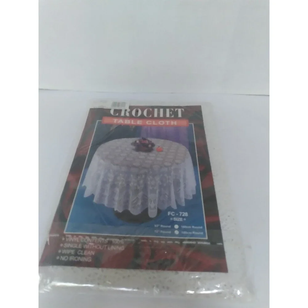Vintage Style Round‎ Crochet Lace Tablecloth Pattern FC-728 Dining Table Cover